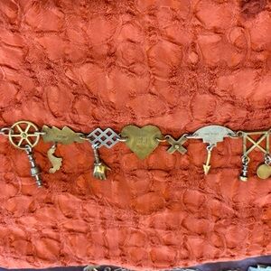 Thomas Mann Vintage Techno Sterling and Bronze Charm Bracelet